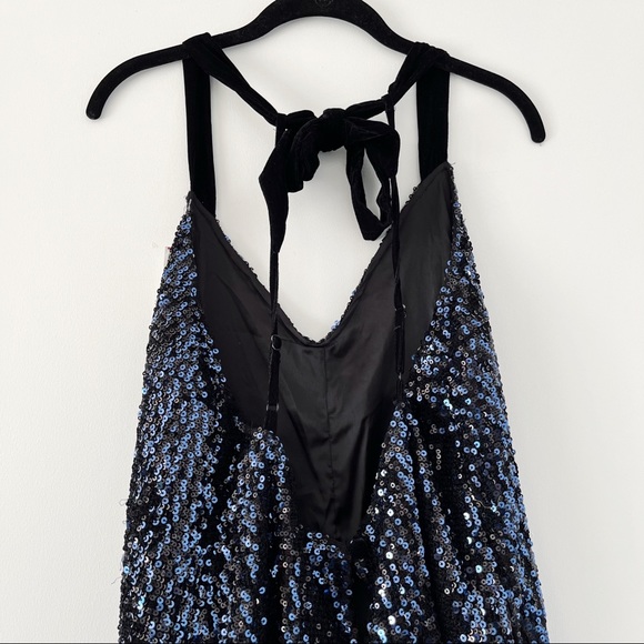 Free People Sparkle and Shine Sequin Romper with Tie Back - Picture 8 of 15